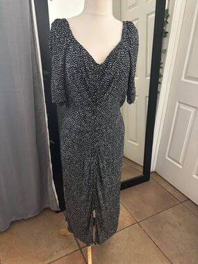 Black & White Polka Midi Dress - Brand